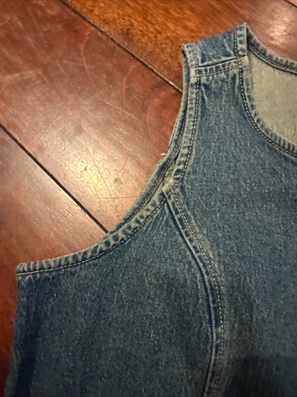 No Boundaries Women's Blue Denim Button Front Sleeveless Vest Size L 12-14 - Picture 4 of 5